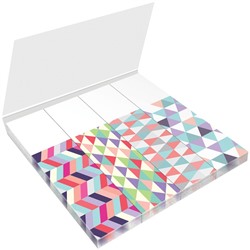 Флажки-закладки Berlingo "Ultra Sticky" "Geometry", 18*70мм, бумажные, в книжке, с дизайном, 25л*4 блока