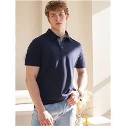 Поло из фактурного хлопка с эластаном