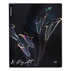 Тетрадь 96 листов в клетку ErichKrause X-Ray Art, обложка мелованный картон, голографическая ламинация, блок офсет, 100% белизна, МИКС