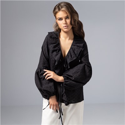 Блуза из хлопка, Пленительная грация (черная)