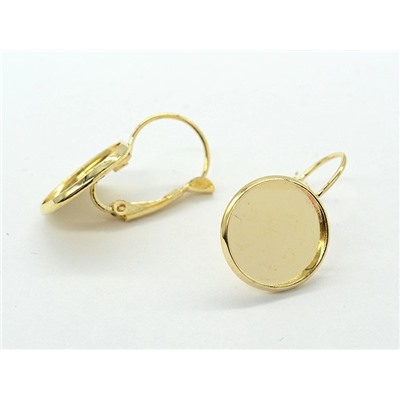 Основы для сережек 14мм золотистые, 1 пара