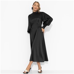 Платье приталенное из атласа, Притяжение элегантности (чёрная магия)