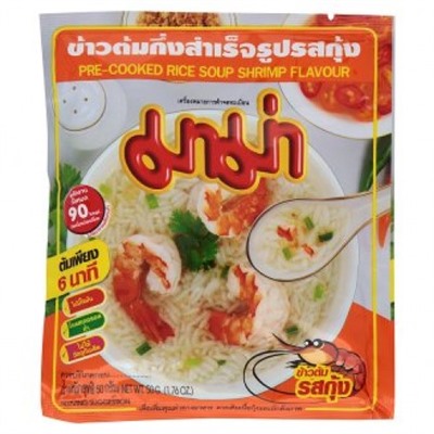 Тайский рисовый суп с креветками Mama 50 грамм