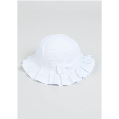 Girls Pleated Bow Sun Hat (Newborn-24mths)
