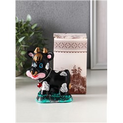 Копилка для денег «Бычок», гипс, 11.5×10×6.5 см, чёрный