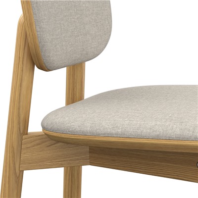 Стул полубарный с обивкой Saga, рогожка, бежевый