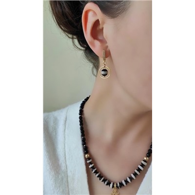 Серьги из полосатого агата Зебра 2