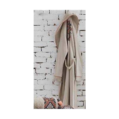 Халат Велюровый Женский (L) Pamira Bej Bayan Medium Bornoz - EcoCotton