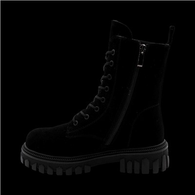 Ботинки из натуральной кожи на меху РМ-078-3 черные