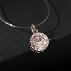 Кулон на леске «Страза», белый в серебре, 30 см