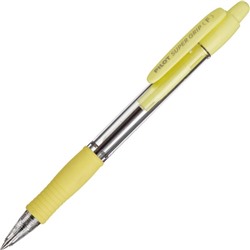 Ручка шариковая автоматическая PILOT Super Grip, резиновый упор, 0.7 мм, масляная основа, стержень синий, корпус жёлтый