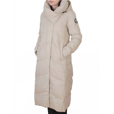 3067 BEIGE Пальто пуховое женское (утиный пух)