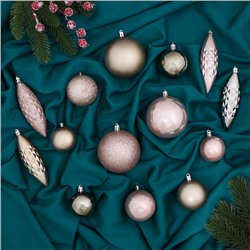 Ёлочные игрушки «Пласкетта», новогодние, набор 31 шт., нежность, МИКС