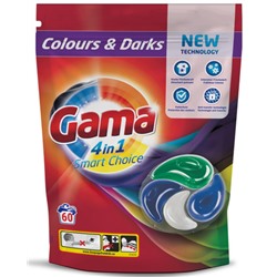 Капсулы для стирки Gama 4 в 1 Colours&Dark (22г x 60шт), 1320г