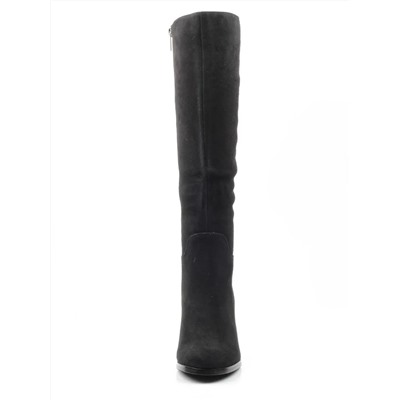 02-K83-B1 BLACK Сапоги зимние женские (натуральная замша, натуральный мех (евромех))