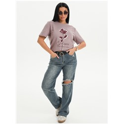 Футболка "Роза" пудра женская