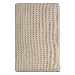 Плед из шерсти бежево-серого цвета из коллекции Essential, 130х180 см