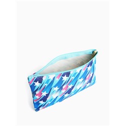 Косметичка-пенал на молнии, плоская, с рисунком «Комета», голубая