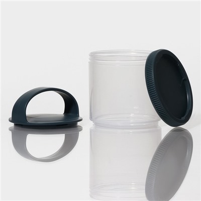 Банки для хранения Доляна, набор 4 шт.: 120 мл, 180 мл, 230 мл, 290 мл, пластик, прозрачные