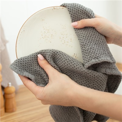 Полотенце SL HOME Linen, серое, 38×65 см, лён 29%, хлопок 71%, плотность 215 г/м²