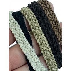 Резинка для волос эластичная (жгут косичка) цвет темно-коричневый Арт 64