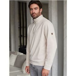 Свитшот с воротом стойкой на молнии из эластичного футера двухнитки