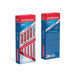 Ручка гелевая ErichKrause G-Soft, чернила красные, узел 0.38 мм, длина линии письма 500 метров