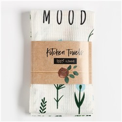 Набор кухонных полотенец Доляна Flowers mood 35х60 см -2 шт, 100% хлопок, вафля 160 г/м2
