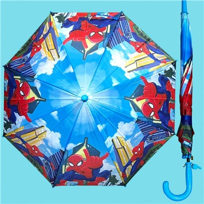 Зонт-трость для мальчика с мультгероями полуавтомат Арт 1004/8