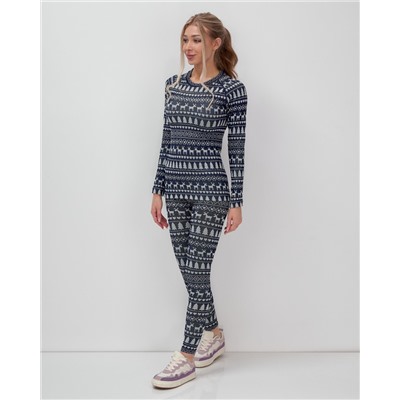 Комплект женского термобелья темно-синего цвета 2520TS