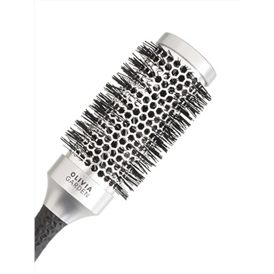Olivia Garden Термобрашинг для укладки волос / Essential Blowout Classic Nylon Bristles Silver, 45 мм, серебристо-черный