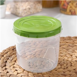 Банка для хранения продуктов, 1 л, пластик, прозрачная, крышка МИКС