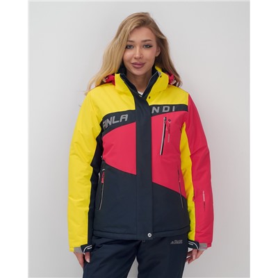 Горнолыжный костюм женский зимний темно-синего цвета 02803TS