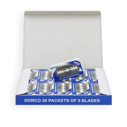 Лезвия для бритья классические двусторонние DORCO ST-300 Platinum 5шт. (20X5шт.=100 лезвий) в коробке, ST-300 5P