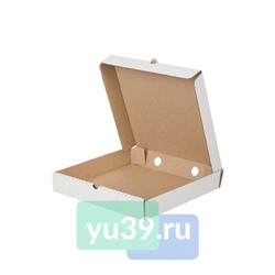Коробка для пиццы, картонная, 300*300*40мм, профиль, цвет белый/бурый