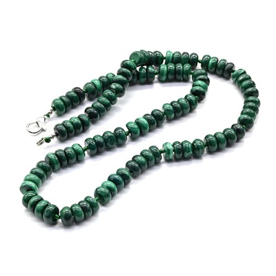 Бусы из малахита рондель 8*4мм, 49см, 68г