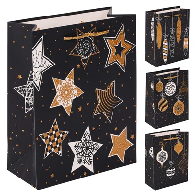 Пакет подарочный НГ 18*23*9 Новогодний 210г/м2 ассорти 4 вида КОКОС 231832/12/Китай