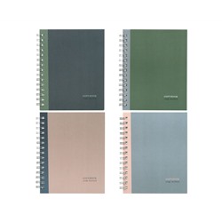 Тетрадь 120л., А5, клетка на гребне BG "Monocolor. Double", матовая ламинация, твердая обложка