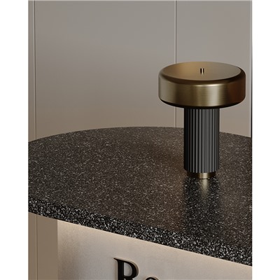 Лампа настольная Stone, Ø27х35 см, черная/золотистая