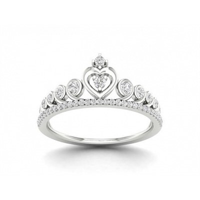 Кольцо с фианитом родированное серебро 925*