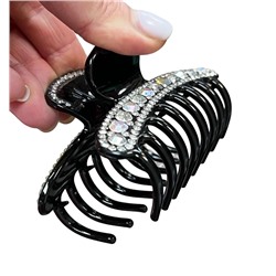 Заколка-краб для волос со стразами 10х5 см КР12 тип 4