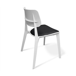 Стул SHT-S110-CN1 с подушкой из кож.зама
                        белый / черный