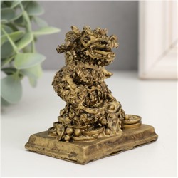 Нэцкэ фигурка полистоун под бронзу «Дракон. Денежная активация», 4.7×7×7.5 см