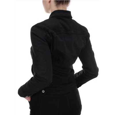 Y-1000 BLACK Куртка джинсовая женская MISS JUSTING (98% хлопок 2% эластан)
