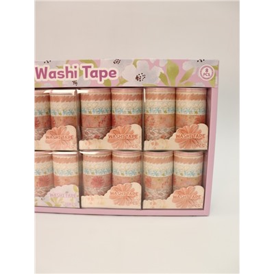 Набор декоративного скотча 10 шт. "Flower power", orange, шоу-бокс 8 шт.