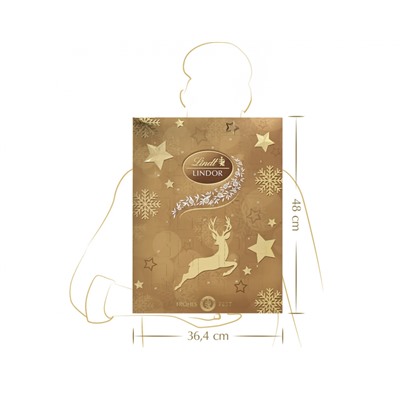 Lindt Lindor Adventskalender 290g, Линдт Линдор Адвент-календарь 2025, 24 сладких сюрприза, 48см х 36см,290 г
