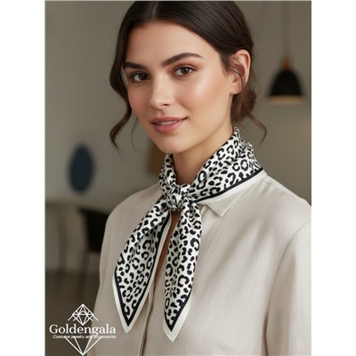 Косынка шелковая с принтом Арт 25183/007