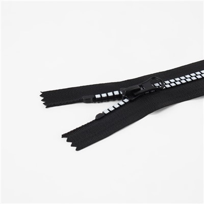 Молния «Трактор», №8, неразъёмная, замок автомат, 18 см, чёрная, белая