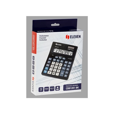Калькулятор настольный Eleven Business Line CDB1201-BK, 12 разрядов, двойное питание, 155×205×35 мм, чёрный