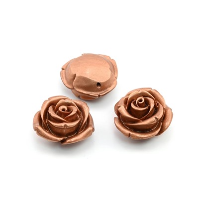 Разделитель-бусина П, Розочка  25мм, цвет бронза, отверстие 1мм